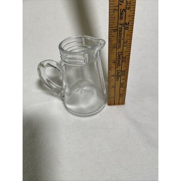 Cerve Italy Pitcher Clear Heavy Glass 4.5” Tall- Line W/0.25L- Heavy - Picture 7 of 7